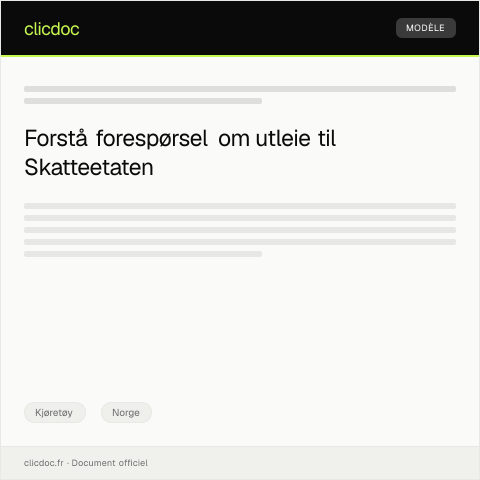 Document preview: Forespørsel om utleie — Kjøretøy, Norge