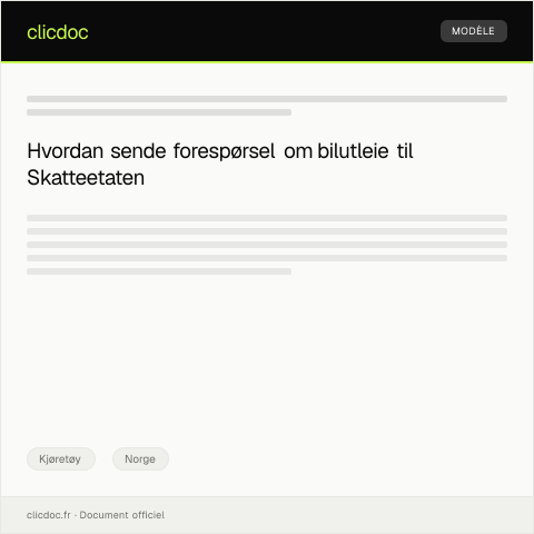 Document preview: Forespørsel om utleie av biler — Kjøretøy, Norge