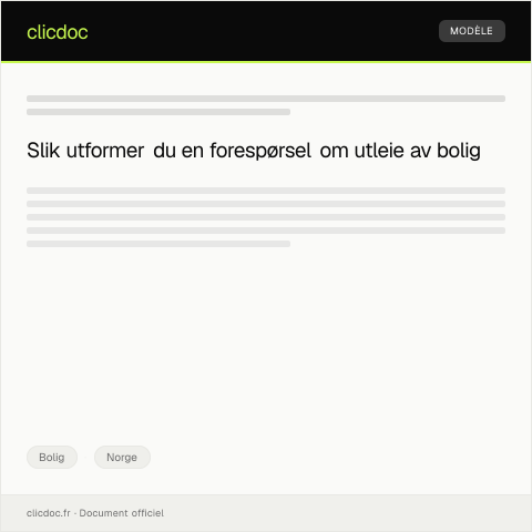 Document preview: Forespørsel om utleie av bolig — Bolig, Norge