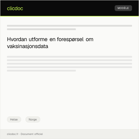 Document preview: Forespørsel om tilgjengelighet av vaksinasjonsdata — Helse, Norge