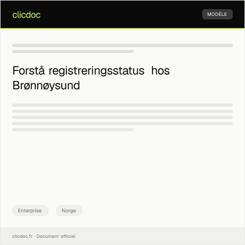 Document preview: Forespørsel om registreringsstatus hos Brønnøysund — Enterprise, Norge