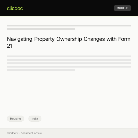 Document preview: Form 21: Application for Change of Ownership in Property Records (Revenue Department) — Housing, India