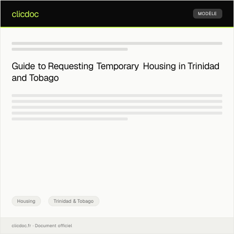 Document preview: Form for Temporary Housing Accommodation — Housing, Trinidad & Tobago