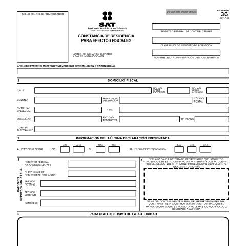Vista previa del documento ​Se pone a su disposición la forma fiscal con la funcionalidad de captura manual en computadora — Código Fiscal de la Federación (CFF), México (CERFA n°​ 36)
