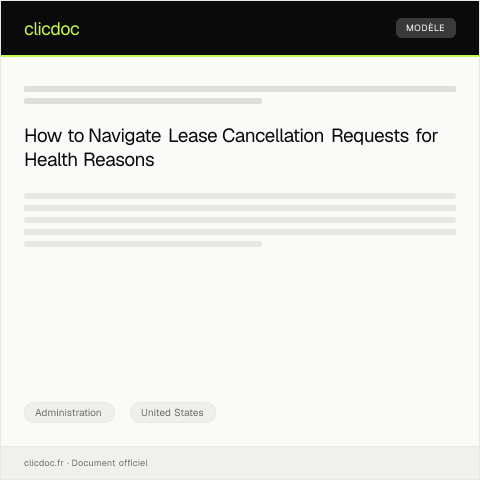 Document preview: Formal Request for Lease Cancellation Due to Health Reasons — Administration, United States