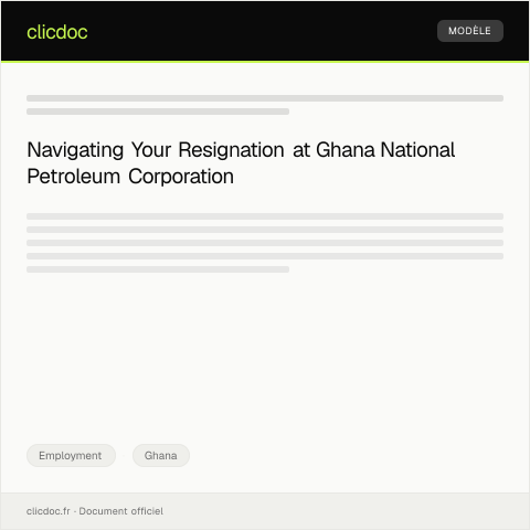 Document preview: Formal Resignation Letter to Employer at Ghana National Petroleum Corporation — Employment, Ghana