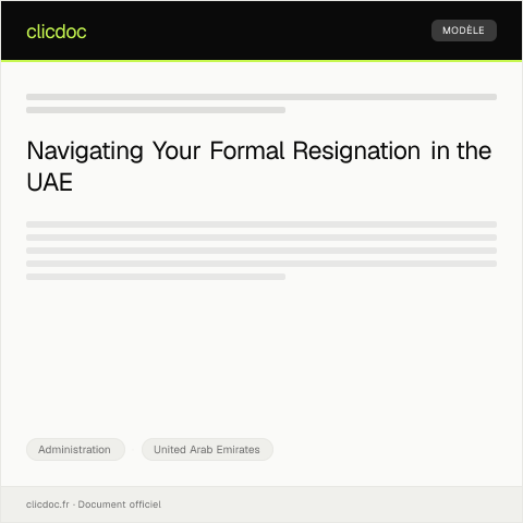 Document preview: Formal Resignation Letter to Employer via Ministry of Human Resources and Emiratisation — Administration, United Arab Emirates