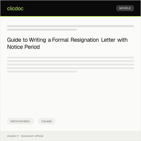 Document preview: Formal Resignation Letter with Notice Period — Administration, Canada