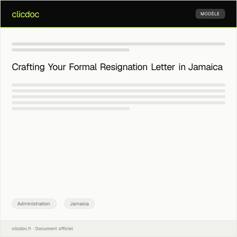 Document preview: Formal Resignation Letter to Employer with Notice Period — Administration, Jamaica