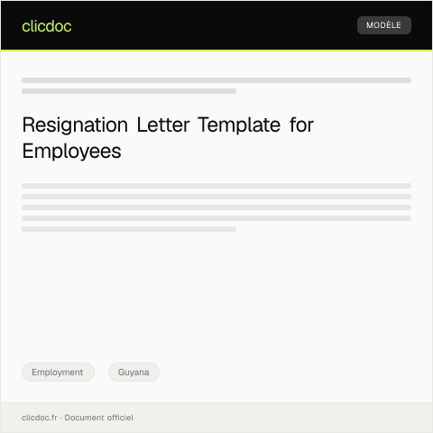 Document preview: Formal Resignation Letter from Employee at Demerara Distillers Limited — Employment, Guyana