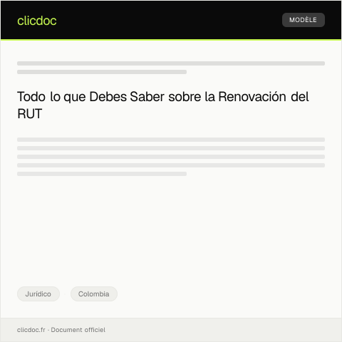 Vista previa del documento Formato de Solicitud de Renovación de RUT — Jurídico, Colombia