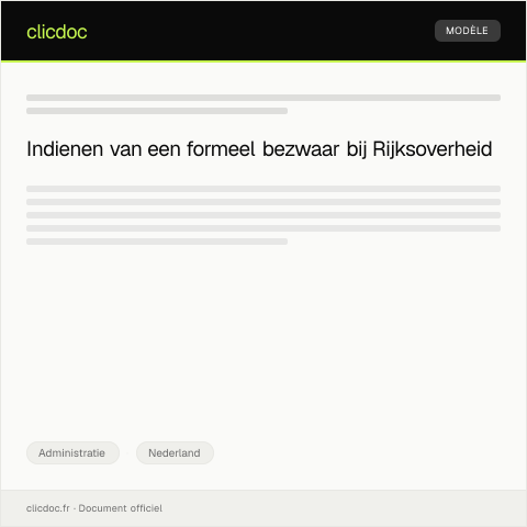 Documentvoorvertoning: Formeel bezwaar tegen onterechte wijziging polis — Administratie, Nederland