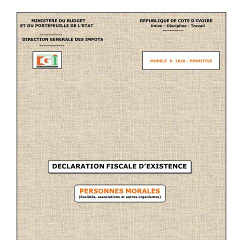 Aperçu du document 22 COUVERTURE DFE PERSONNES MORALES — Imprimé / Formulaire fiscal, Côte d'Ivoire