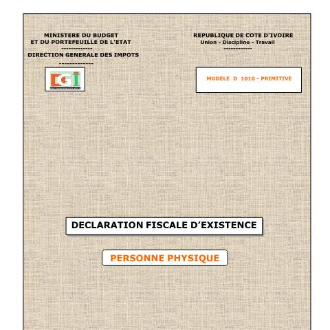 Aperçu du document 23 COUVERTURE DFE PERSONNES PHYSIQUES — Imprimé / Formulaire fiscal, Côte d'Ivoire