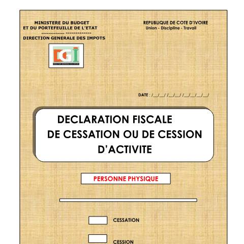 Aperçu du document 25 DFC PERSONNES PHYSIQUES — Imprimé / Formulaire fiscal, Côte d'Ivoire