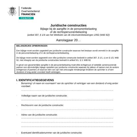Aperçu du document Juridische constructies — PB, Belgique (CERFA n°155-276-cjc)