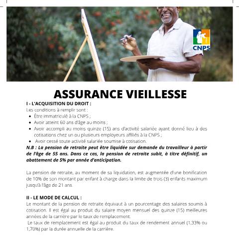 Aperçu du document ASSURANCE VIEILLESSE -V2 — Document CNPS (prévoyance sociale), Côte d'Ivoire