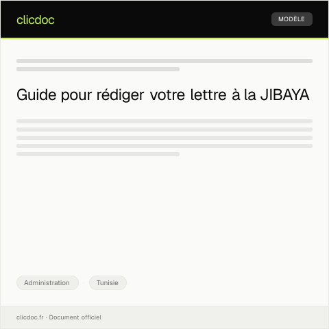 Aperçu du document Formulaire de demande de visa — Administration, Tunisie
