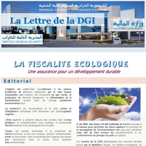 Aperçu du document LDGI_fisc_ecologique — Lettres de la DGI, Algérie (CERFA n°LDGIfiscecologique)