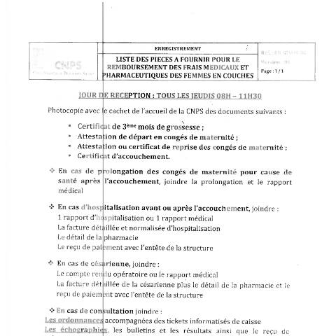 Aperçu du document Frais medicaux AM vrai — Document CNPS (prévoyance sociale), Côte d'Ivoire