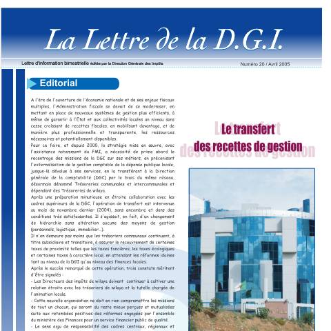 Aperçu du document LDGI 20 — Lettres de la DGI, Algérie (CERFA n°LDGI 20)