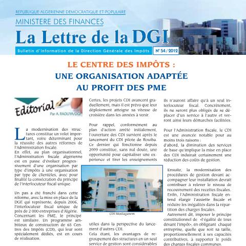 Aperçu du document LDGI 54 — Lettres de la DGI, Algérie (CERFA n°LDGI 54)