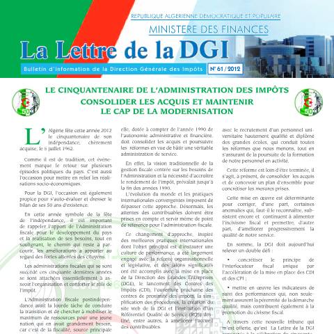 Aperçu du document LDGI 61 — Lettres de la DGI, Algérie (CERFA n°LDGI 61)