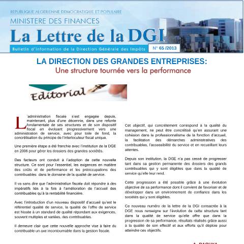 Aperçu du document LDGI 65 — Lettres de la DGI, Algérie (CERFA n°LDGI 65)