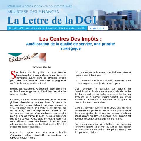 Aperçu du document LDGI 66 — Lettres de la DGI, Algérie (CERFA n°LDGI 66)