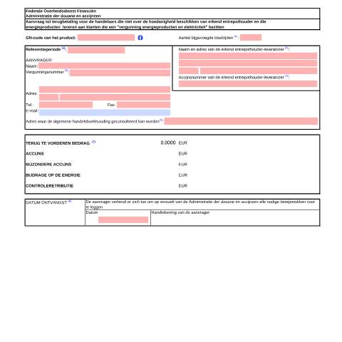 Aperçu du document terugbetaling handelaar (PDF, 1.24 MB) — Energieproducten en elektriciteit, Belgique (CERFA n°ACC-FORM-0J-25061955-NL-2010-17-03-2017)