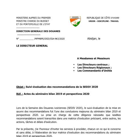 Aperçu du document Télécharger — Document douanier officiel, Côte d'Ivoire