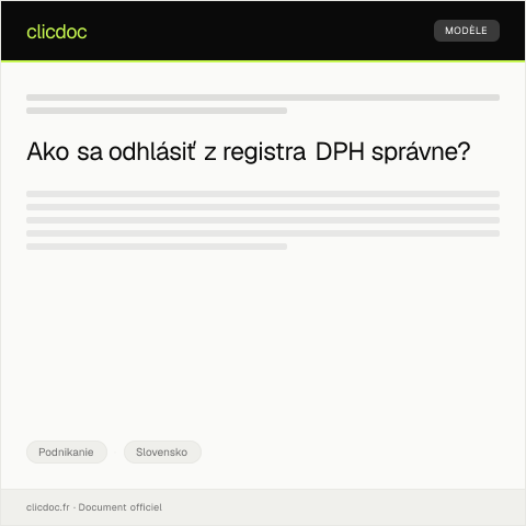 Document preview: Formulár na odhlásenie z registra DPH — Podnikanie, Slovensko