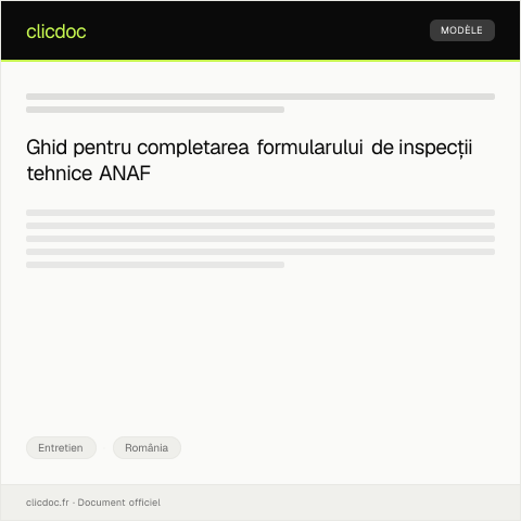 Document preview: Formular pentru programarea inspecțiilor tehnice — Entretien, România