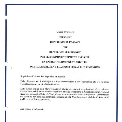 Document preview: Shkarko marrëveshjen — Marreveshjet Nderkombetare, Kosovë