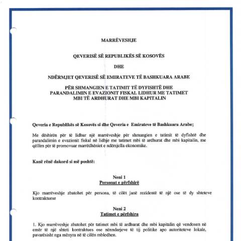 Document preview: Shkarko marrëveshjen — Marreveshjet Nderkombetare, Kosovë