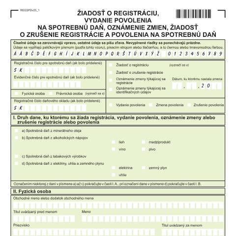 Document preview: REGSPDv25 — Iné, Slovensko (CERFA n°REGSPDv25)