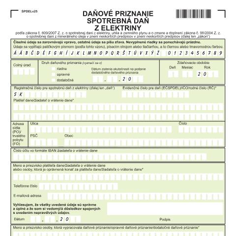 Document preview: SPDELv25 — Iné, Slovensko (CERFA n°SPDELv25)