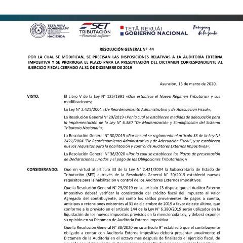 Vista previa del documento 44 — Auditores Externos Impositivos, Paraguay