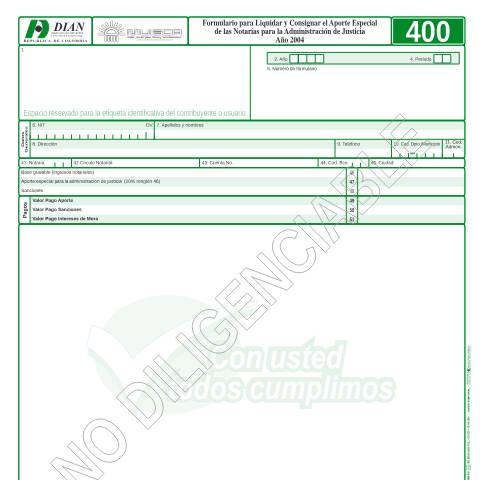 Vista previa del documento Aporte notarios — Año 2004, Colombia (CERFA n°F400-2004)