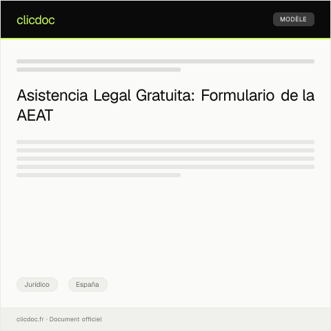 Vista previa del documento Formulario de ayuda jurídica gratuita — Jurídico, España