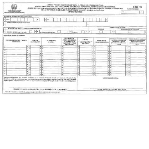 Vista previa del documento F-962v1 — Formulario tributario, El Salvador (CERFA n°F-962-V1)