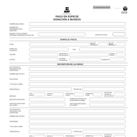 Vista previa del documento ​HDA-3 (16083 KB) HDA-3 Archivo con funcionalidad de captura. Esta forma oficial es de uso exclusivo para los museos e instituciones culturales que reciben obras de arte como pago en especie. — Ley del Impuesto Sobre la Renta (ISR), México