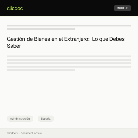 Vista previa del documento Formulario oficial para declaración de bienes en el extranjero — Administración, España