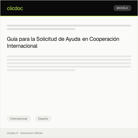 Vista previa del documento Formulario de solicitud de ayuda para proyectos de cooperación internacional — Internacional, España