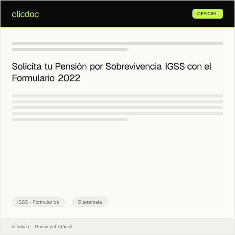 Vista previa del documento Formulario Datos Solicitud pension por sobrevivencia IGSS Ver 2022 — IGSS - Formularios, Guatemala