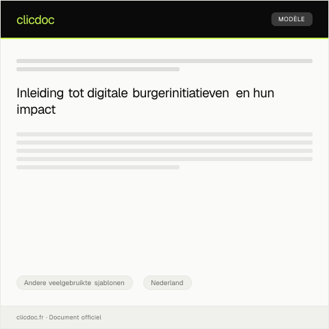 Documentvoorvertoning: Formulier voor digitale burgerinitiatieven — Andere veelgebruikte sjablonen, Nederland