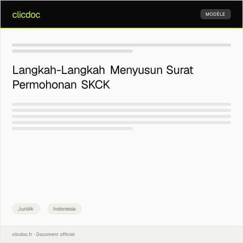 Document preview: Formulir Permohonan Penerbitan SKCK (Surat Keterangan Catatan Kepolisian) — Juridik, Indonesia