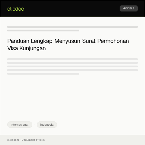 Document preview: Formulir Permohonan Visa Kunjungan Singkat ke Luar Negeri — Internasional, Indonesia
