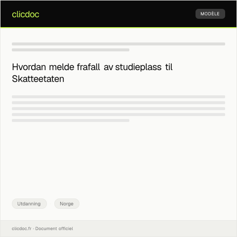Document preview: Frafall av studieplass – formell melding — Utdanning, Norge