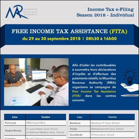 Document preview: Free Income Tax Assistance (FITA) — Document, Mauritius (CERFA n°FITA2018)